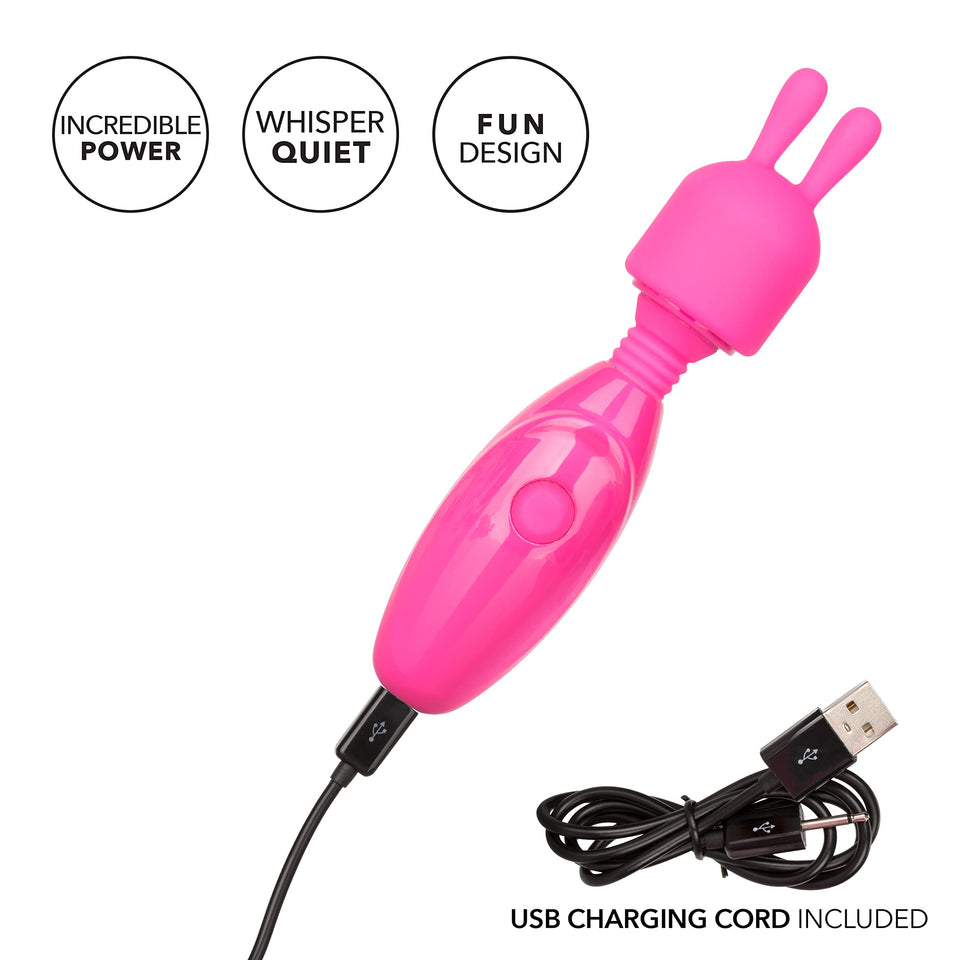 CalExotics Tiny Teasers Bunny - Waterproof Bullet Vibrator with Removable Rabbit Tip - Adult Pocket Vibrator Toys for Couples -