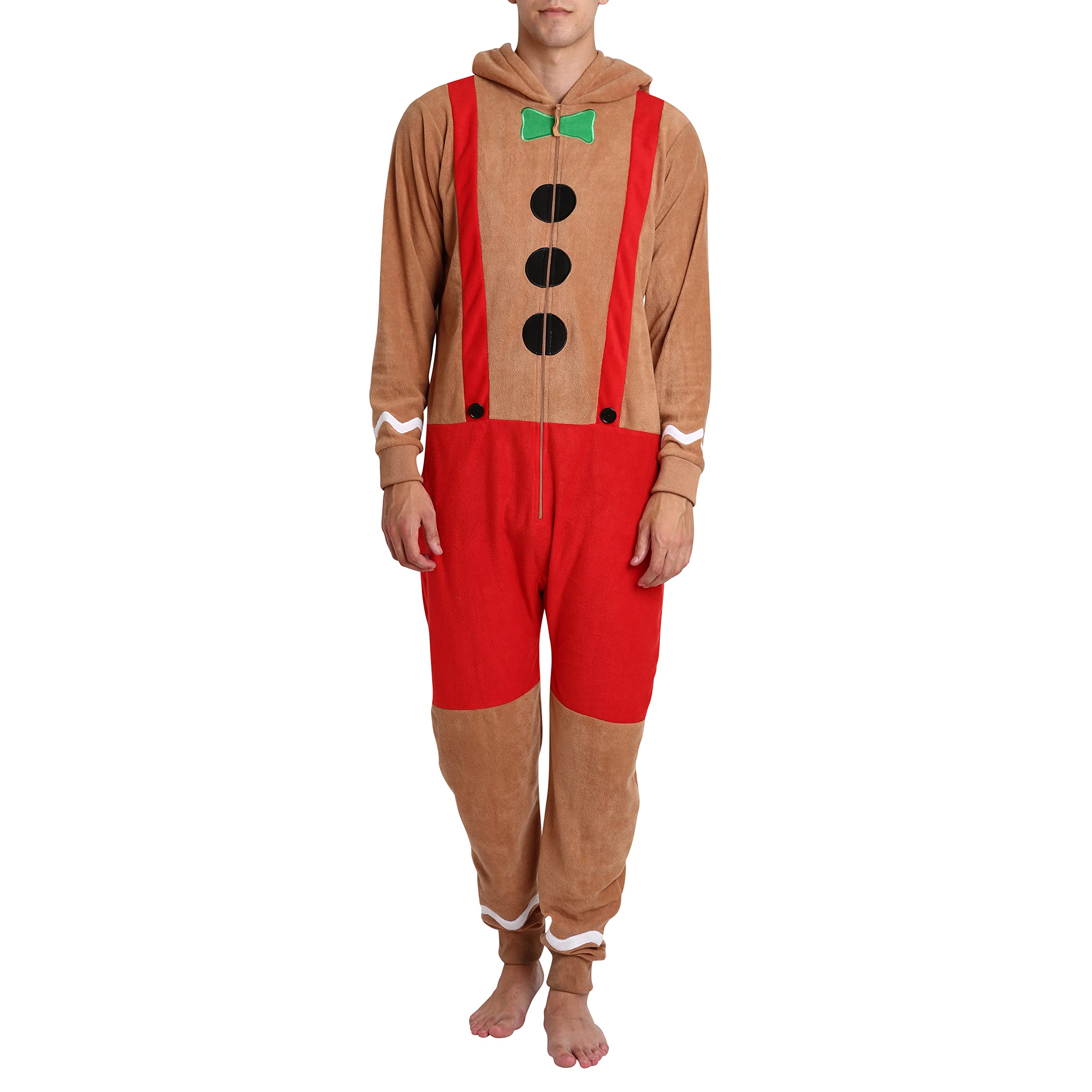 SLEEPHERO Adult Onesies for Men Costume Halloween Pajama Pajamas Gingerbread Man XXL