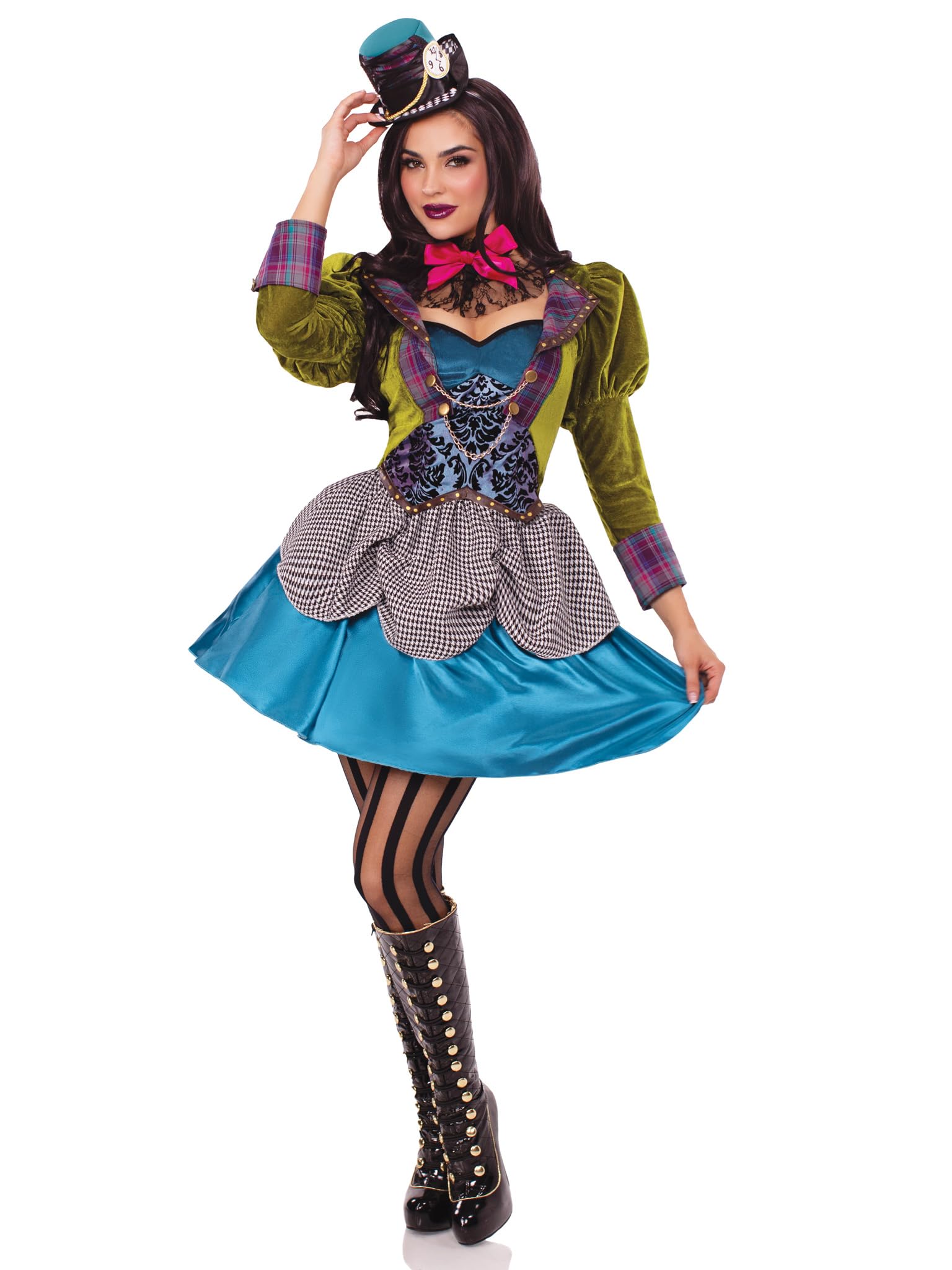 3Pc.Deluxe Mad Hatter,Satin Co