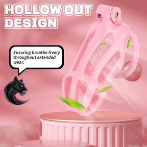 Male Chastity Cage, Lightweight Chastity Device with 5 Sizes Rings and Invisible Lock for Man Penis Exercise Bondage Gear & Acce