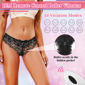 Sex Toys Remote Control Vibrator Bullet Panties - AIVSMY Mini Vibrators Wearable Panty Vibe with 10 Vibrating Modes and Adjustab