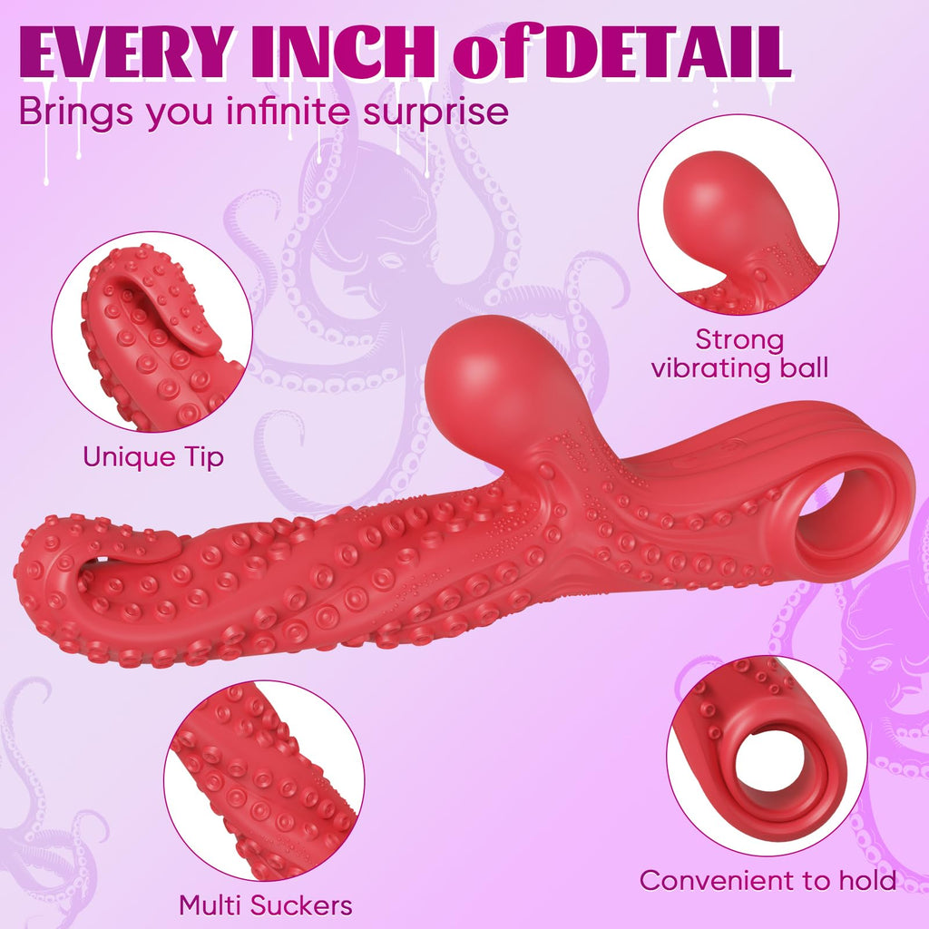 Vibrating Dildo Vibrator Sex Toys Realistic Monster G Spot Vibrator, Couples Sex Toys Octopus Tentacle Clitoral Vibrator with 9