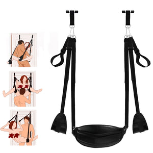 BDSM Sex Swing?Couple Sex Toys, Used for Door Sex Swings, Bondage and Sex Restraint, Adjustable Shoulder Strap with Plush Seat C