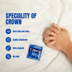 Crown Condoms - 100 Count - Lubricated Latex Condoms - Silkier, Thinner and Stronger (Pack of 100)