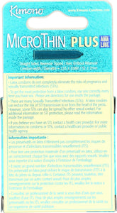 Kimono Microthin Plus Aqua Lube Condoms I Lubricated With Water Based Lube I Our Thinnest Condoms Ever I 5X Tested, Stronger, Reliable I Made With Odorless Premium Natural Latex I 3 Count