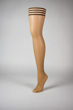 Ruby - Cuban Heel Thigh High - Size A - Nude