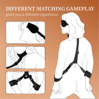 Sex Bondage Wrist & Thigh Cuffs BDSM Restraints Set,Sex Toys for Women Neck to Wrist Restraints Bondage Set,Adjustable Leg Strap