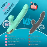 Thrusting Dildo Vibrator for Beginner: G Spot Vibrator with 3 High Speed Thrusting 10 Vibrating 10 Tapping Modes for Womens, Sex