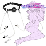 itfmypn Sex Bondage BDSM Bondaged Restraints Set Sex Toy with Breathable Ball Gag Nipple Clamp Clitoris Clip & Analplug Included