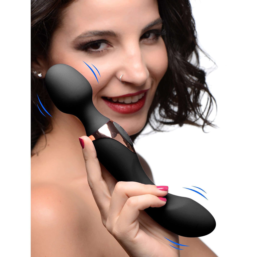 Wand Essentials 10X Dual Duchess 2-In-1 Silicone Massager-Black