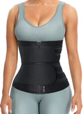 HOPLYNN Sweat Waist Trainer for Women Two Belts, Neoprene Workout Corset Waist Trainer Cincher Trimmer Shaper Zipper Black X-Lar