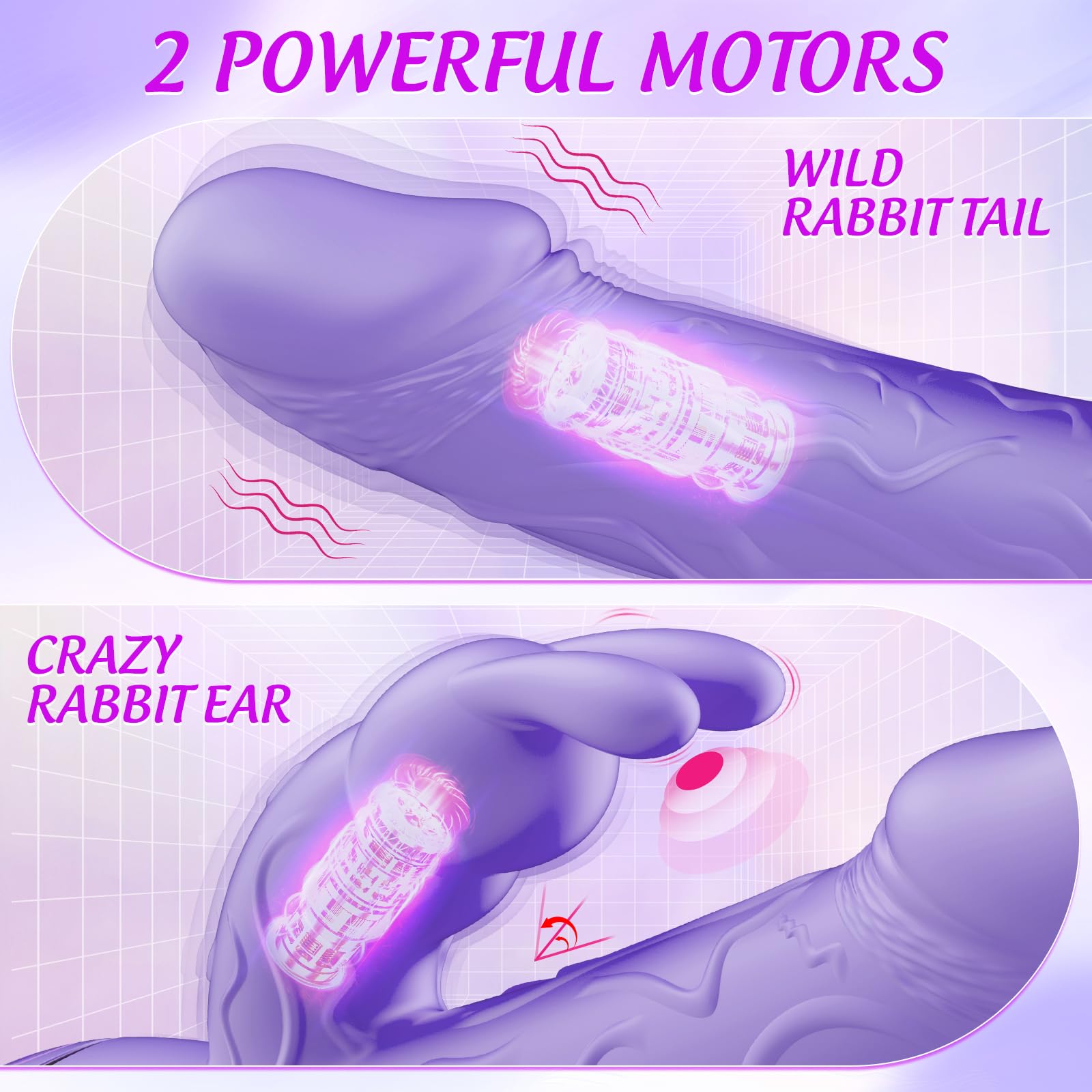 FIDECH Womens Sex Toys Vibrator, Realistic Textured G Spot Anal Vibrators Rabbit Dildo, Lavender Female Vibradores with Dual Mot