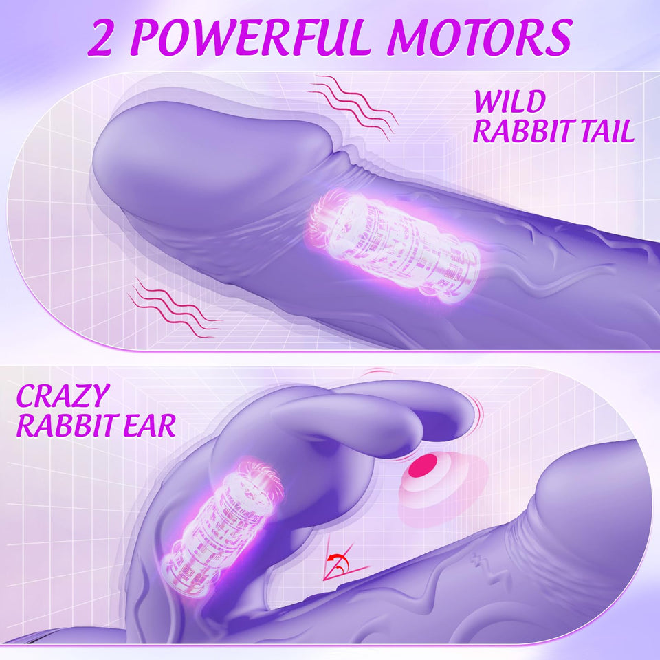 FIDECH Womens Sex Toys Vibrator, Realistic Textured G Spot Anal Vibrators Rabbit Dildo, Lavender Female Vibradores with Dual Mot