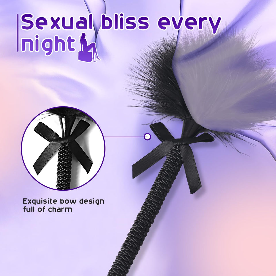 Sex Feather SM Feather Ticklers Spanking &Teasing Sexy Multifunctional Feathers Accessories SM Flirting Feather Black