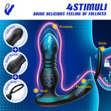 BEISAR Prostate Massager Anal Vibrator Thrusting Vibrating 7 Modes with Cock Ring Anal Plug Anal Sex Toys P Spot Massager Male S