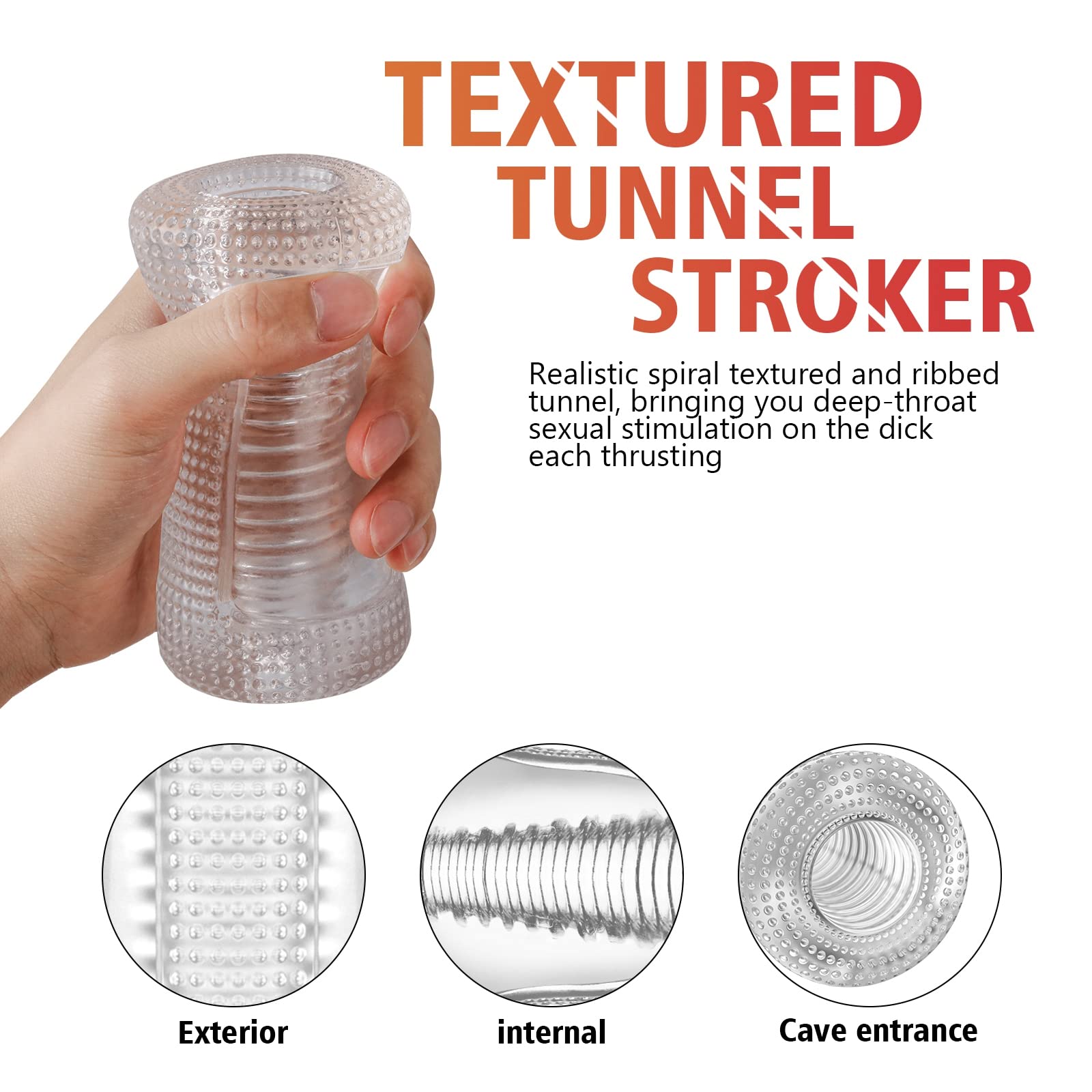 Male Masturbator Sex Toys for Men, Portable Pocket Pussy Stroker with Vagina Textured Blowjob Penis TPE Masturbation Sleeve for