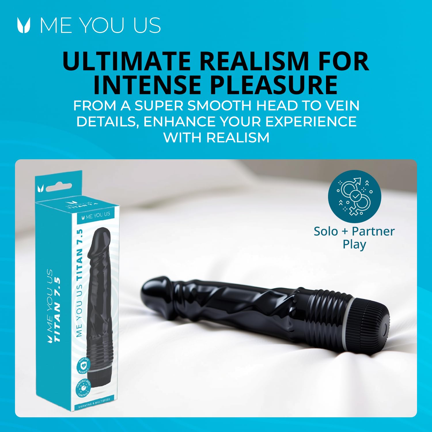 Me You Us Titan Realistic Vibrator Black