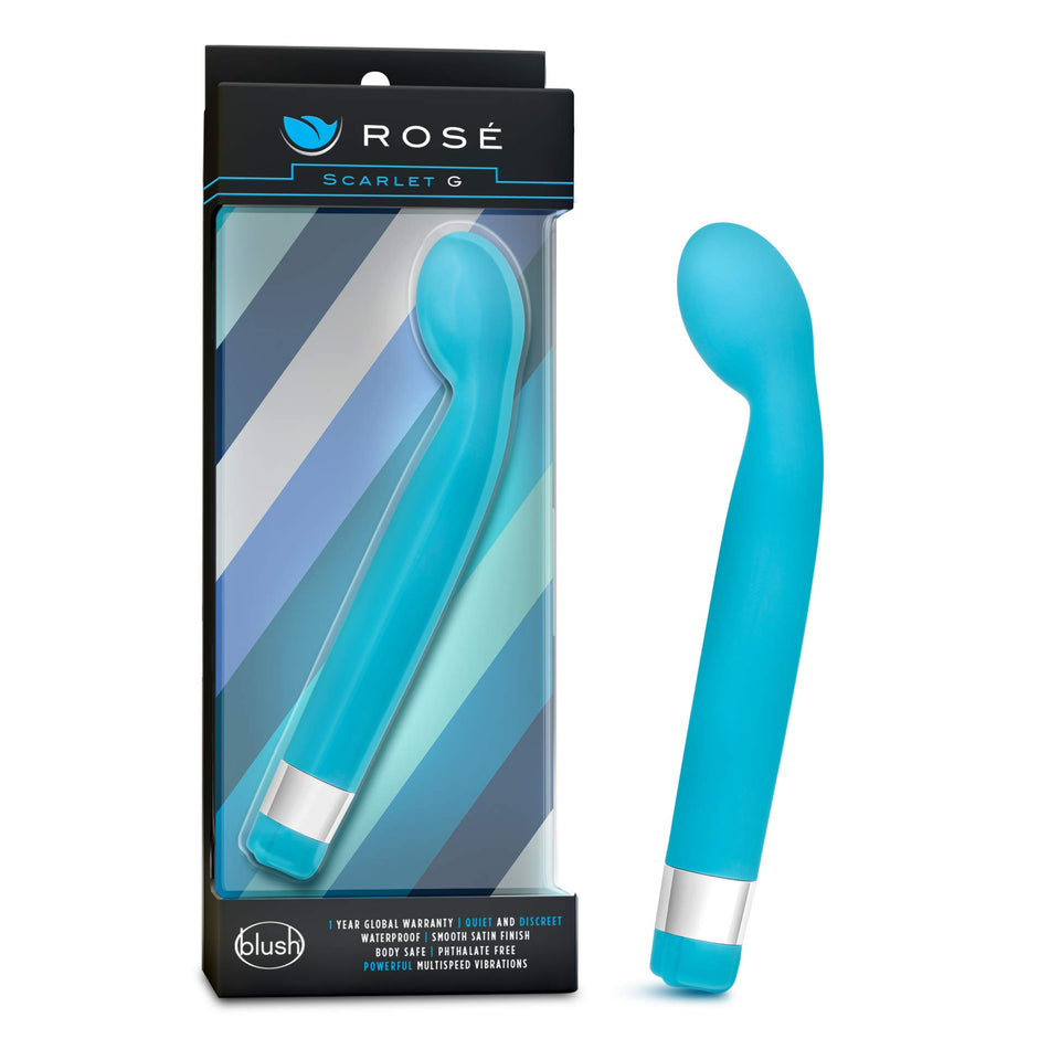 Blush Rose Scarlet G - G Spot Vibrator Stimulator - Curved Bulbous Tip For Intense Stimulation - Satin Smooth Feel - Ipx7 Waterp