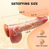 Realistic Squirting Dildo for Women - 8.3 ' ' Soft Silicone Ejaculating Dildos with Strong Suction Cup for Anal Play Douche, G-S