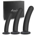 Dildo Anal Plug Trainer Kit, 3 Sizes Butt Plug Anal Toys Silicone Black Dildo with Strong Suction Cup Prostate Vaginal G Spot Se