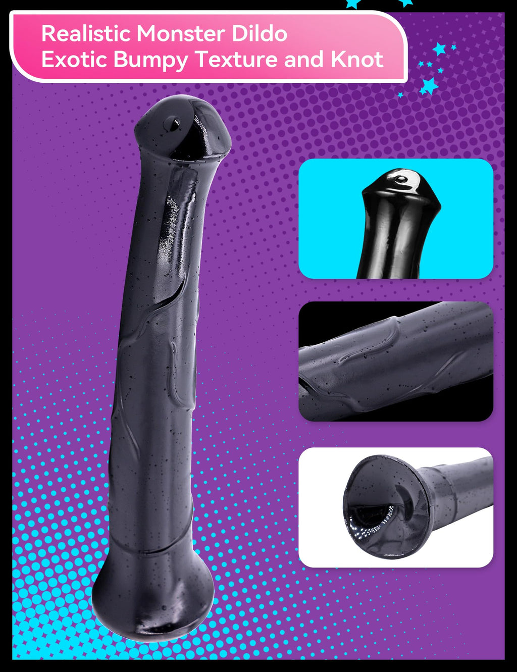 Faak Realistic Horse Dildo 17Inch Huge Thick Animal Dildo Anal Plug For Man Adult Toys For Women And Men Couples (Black)