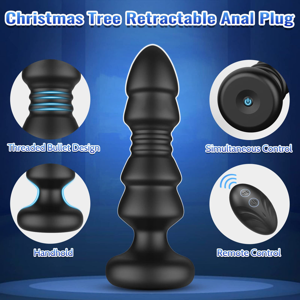 Thrusting Sex Toys Anal Plugs - Anal Toys Sex Toy Remote Control Vibrating Butt Plug G Spot Vibrator, Anal Beads with 5 Vibratin