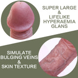 Reproduction Real Dildo, 8.18 Inch Flexible Realistic Dildo, Lifelike Huge Penis, Adult Sex Toys for Women, Suction Cup Dildos H