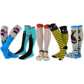 TeeHee Novelty Cotton Knee High Fun Socks for Women and Junior Halloween 5-Pair (Cats)