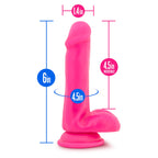 Blush Novelties, Neo, Sensa Feel Dual Density 6 Inch Small Dildo, Soft 1.4'' Wide Flexible Shaft, Strap On Compatible Suction Cu