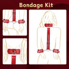 BDSM Bondage Sex Restraints Set Couples Sex Toys, Neck to Wrist Restraints Kit with Traction Chain Back Sex Handcuffs Collar Adj