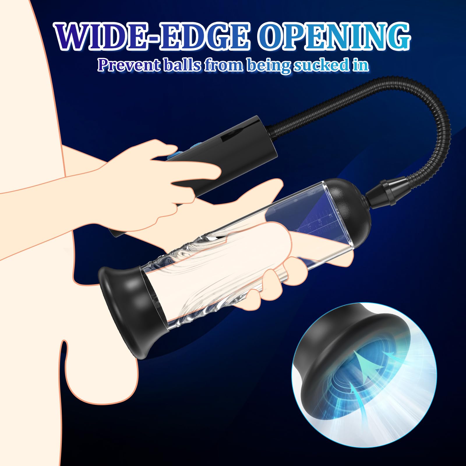 Automatic Penis Enlargement Pump for Men Erection with 3 Intensities, Male Adult Sex Toys Vacuum Sensuality Pump Penis Enlargers