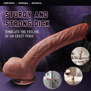 14 INCH Dual Density Silicone Dildo, Huge Size Monster Dildo with Strong Suction Cup for Men Women Gay Hands-Free Anal Play, Fle