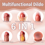 Thrusting Dildo Vibrator Sex Toys for Women Realistic Dildos 6in1 Penis with Suction Cup 9 Vibrations & 3 Thrusting Swing, Heati