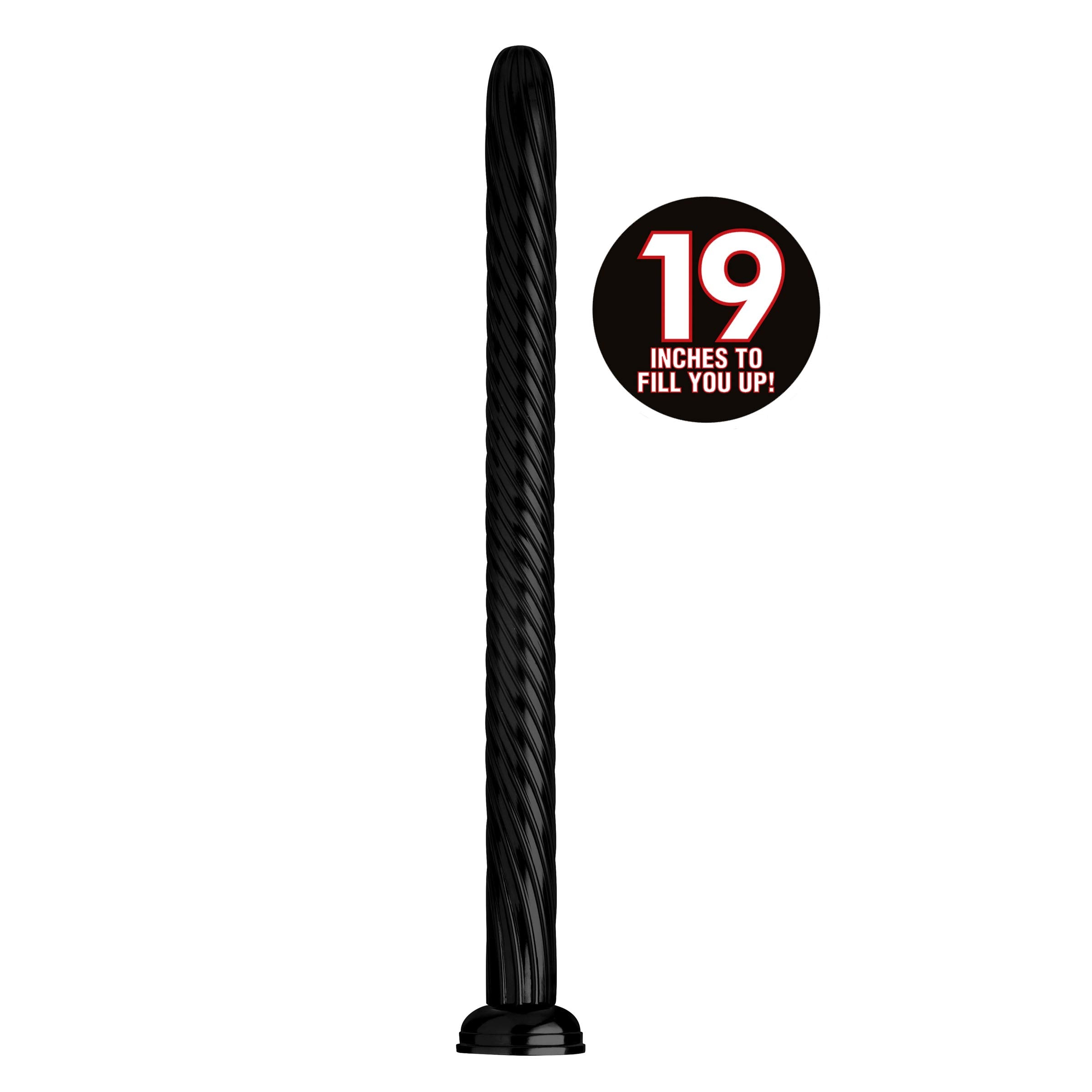 Hosed 19-Inch Spiral Long Dildo - Textured PVC Anal Snake with Suction Cup - Extra-Long Flexible Dildo for Deep Stimulation & Ha