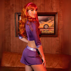 4 Pc Meddling Cutie, Includes Crop Top, Skirt With Attached Belt, Neck Scarf, And Headband.