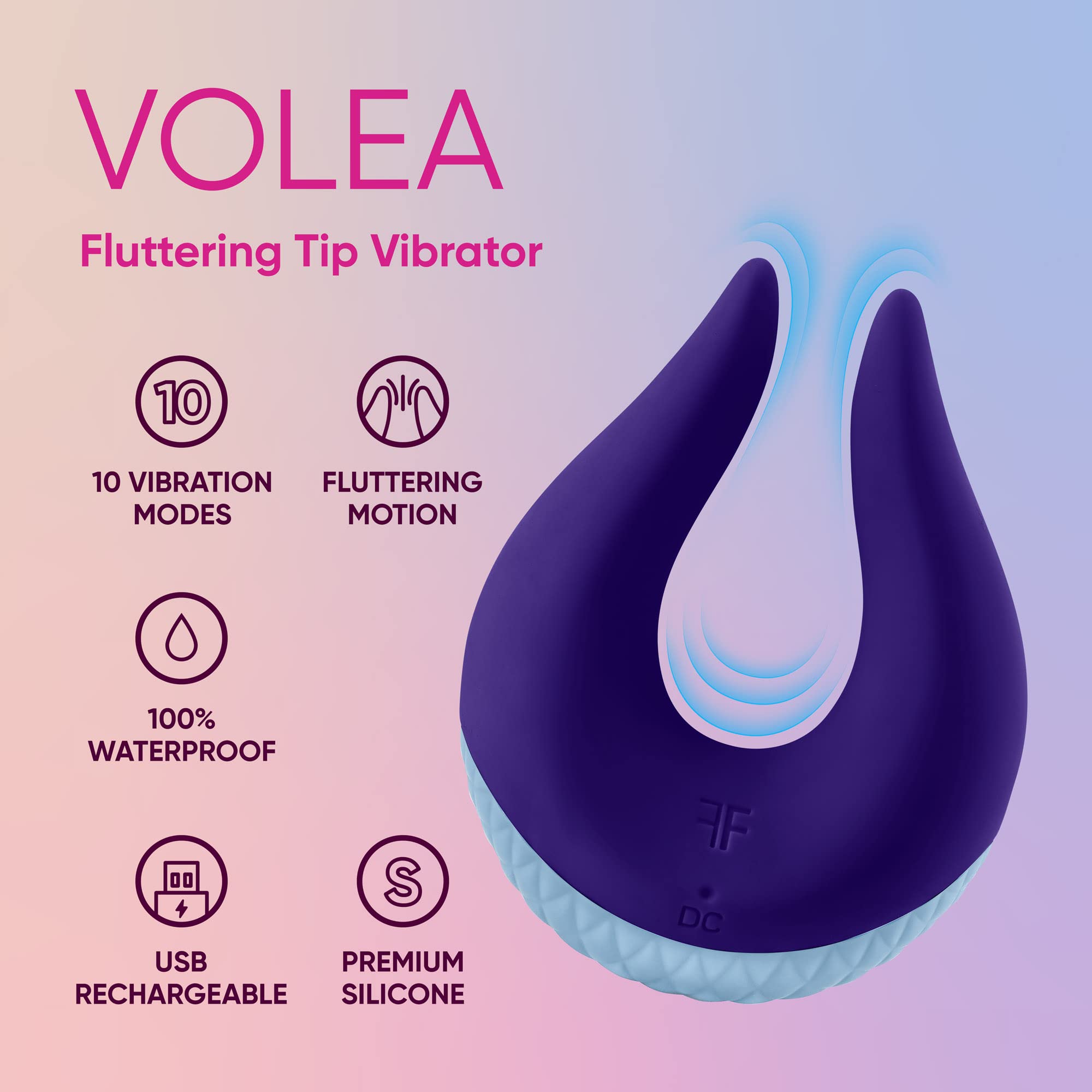 Femme Funn Volea Fluttering Tips Vibrator Feel Butterflies From Head To Curling Toes. Made From Premium Silicone Volea?? Targeted Tip Flutters To Stimulate Your Erogenous Zones With 10 Vibration Modes