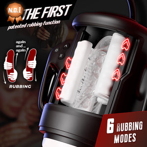 Lumodia Male Masturbator, 3 in 1 Male Sex Toys for Men with 10 Vibrating & 6 Rubbing Patterns, Adult Toys with 2 Heating Levels,