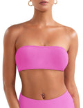 VOYJOY Impact Backless Bandeau Bra Workout Strapless Bandeau Basic Tank Top Adjustable Back