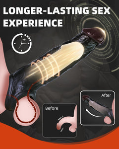 Penis Sleeve-Adult Male Sex Toys for Men Penis Extender Penis Rings Set with 3,Elastic Penis Ring to Enlarge Prolong for Men Cou