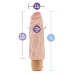 Blush Dr Skin Vibe 9 - Real Feel Realistic 7.5 Inch Long Vibrating Dildo - 2 Inch Extra Thick - Ipx7 Waterproof - Soft Body Safe