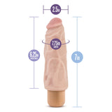 Blush Dr Skin Vibe 9 - Real Feel Realistic 7.5 Inch Long Vibrating Dildo - 2 Inch Extra Thick - Ipx7 Waterproof - Soft Body Safe