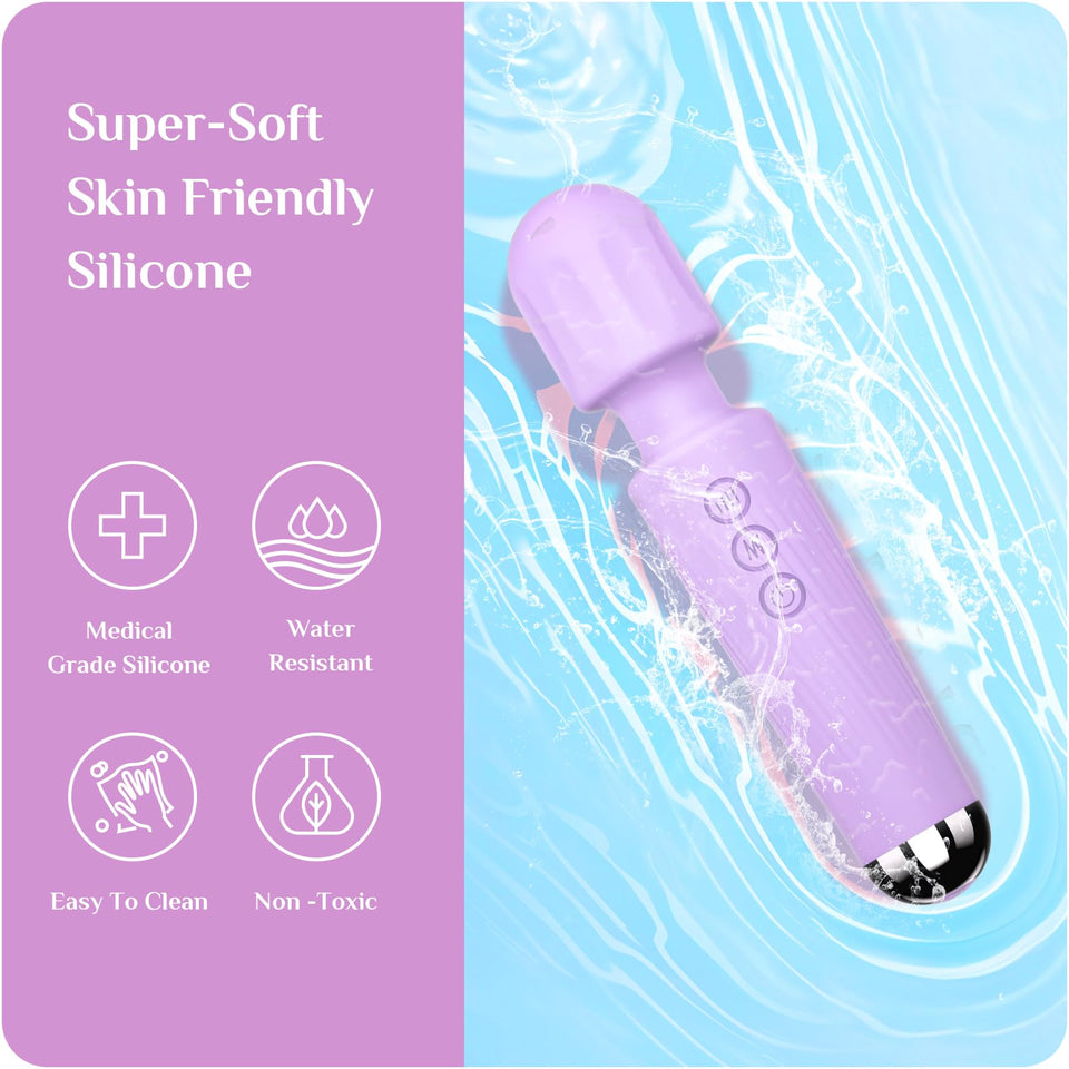 SANJIANKE Vibrator Wand, Female Adult Sex Toys, Clit Stimulator,Vibrators for Her,Sex Wand Massager Vibrating,Dildo,8 Speeds & 2