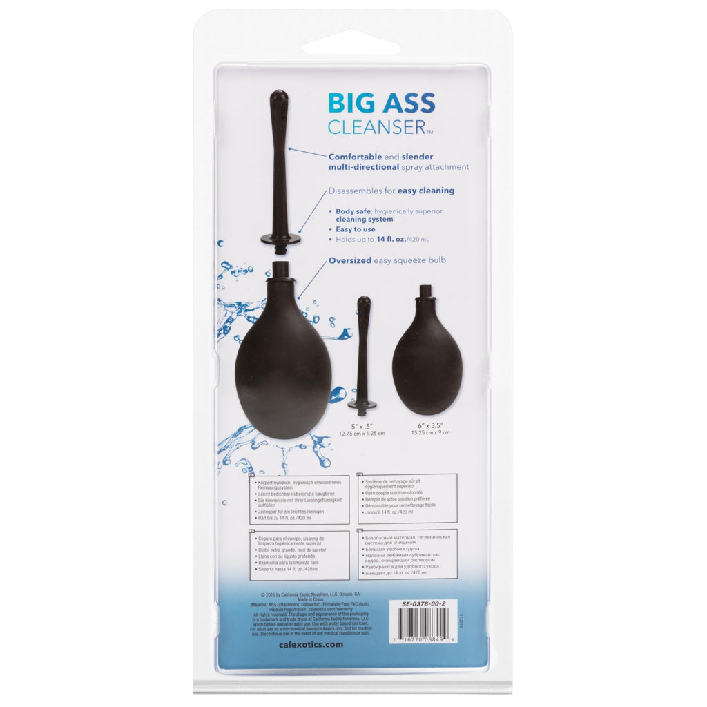 Calexotics Big Ass Cleaner - Anal Douche Enema Bulb For Men And Women - Male Water Cleaning System Set With Multi Directional No