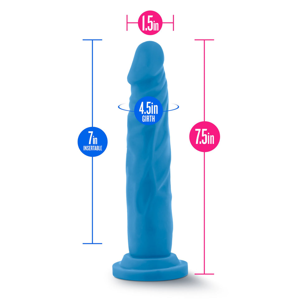Blush Novelties, Neo, 7.5'' Sensa Feel Dual Density Realistic Dildo, Ultra Soft Lifelike 1.5'' Slim, Strapon Compatible Suction