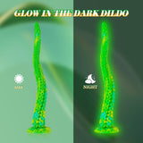 Long Tentacle Dildo Sex Toys: 22 '' Luminous Huge Monster Dildo with Suction Cup, Liquid Silicone Large Anal Plug with Octopus D