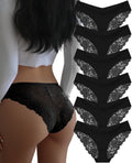 DHFBABY Sexy Cheeky Womens Underwear Comfortable Seamless Panties Luxurious Lace Bikini Briefs (US, Alpha, Medium, Regular, Regu