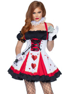2Pc. Pretty Playing Card Costume  Includes Dress And Neck Piece Sml/Med Red/Black