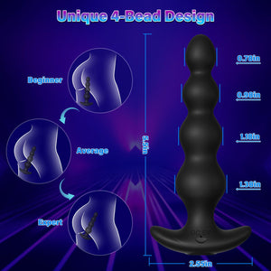 Vibrating Anal Beads Sex Toys - Vibrating Butt Plug with App Control 9 Vibrating Modes, Rechargeable Silicone Prostate Massager