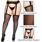Sheer Thi-Hi W/Lace Garter Bel