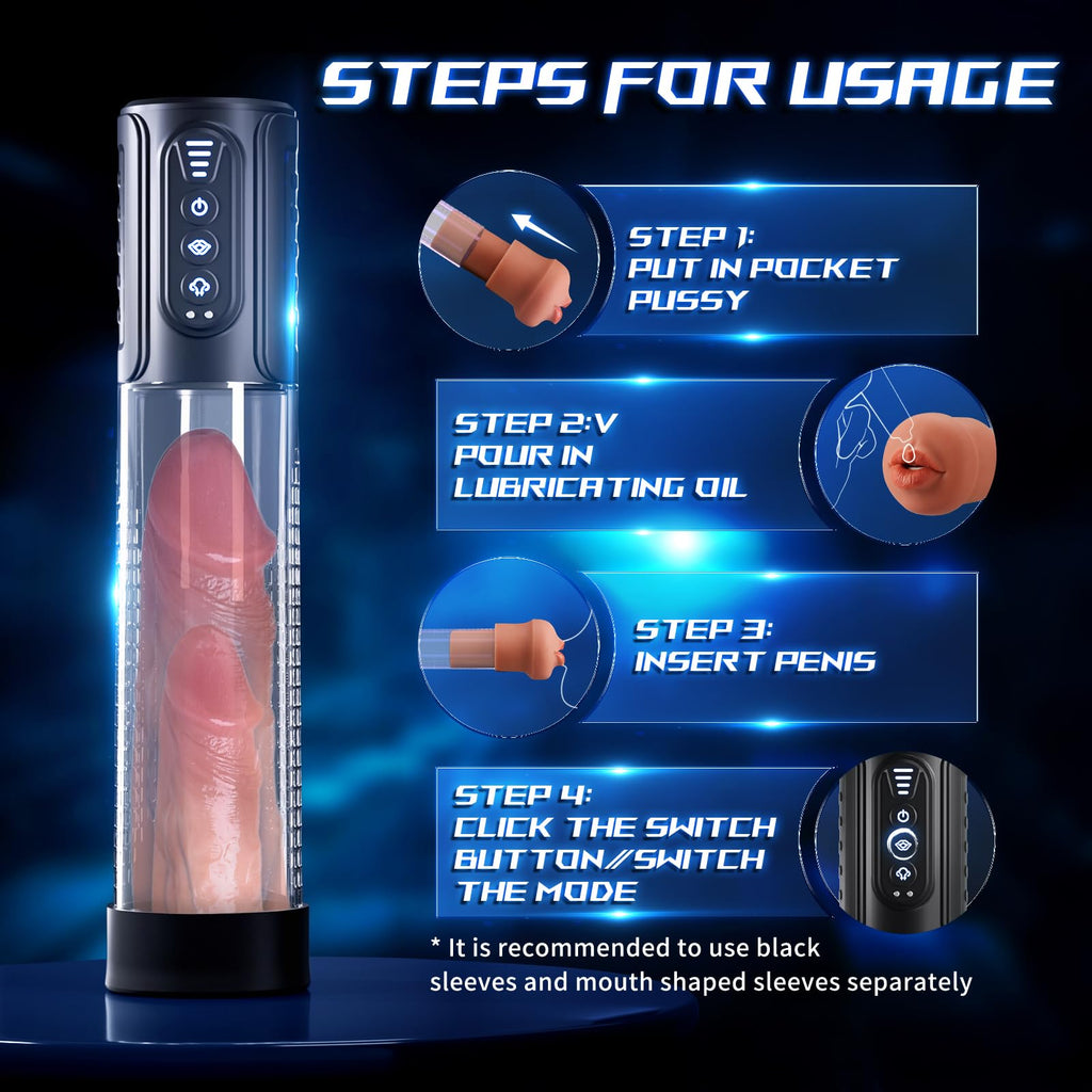 Waterproof Realistic Male Masturbator,Adult Sex Toys for Men,Sucking & Pumping Male Sex Toy, Premuim quiality Pocket Pussy Strok